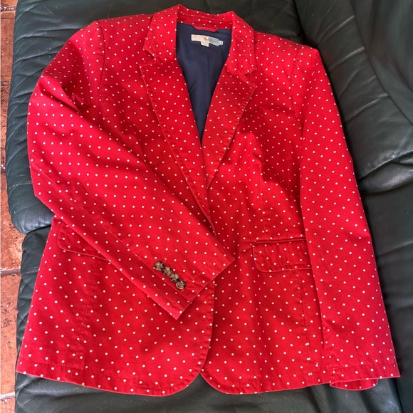 Boden Jackets & Blazers - Classic blazer red with white polka dots. Fully lined, excellent condition